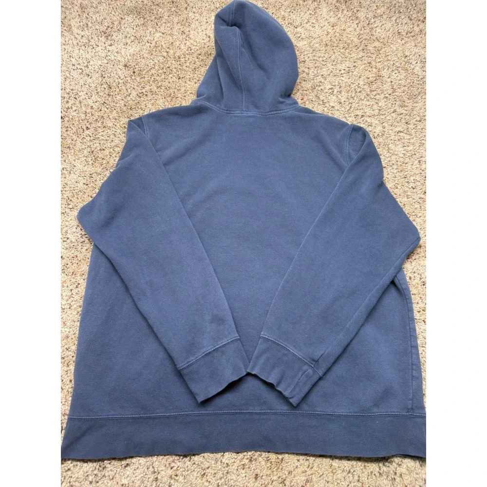 The North Face Mens XXL Navy Blue Teal Logo Graphic Pullover Hoodie